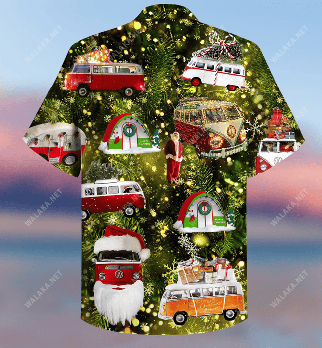 A Winter Camping Christmas Hawaiian Shirt