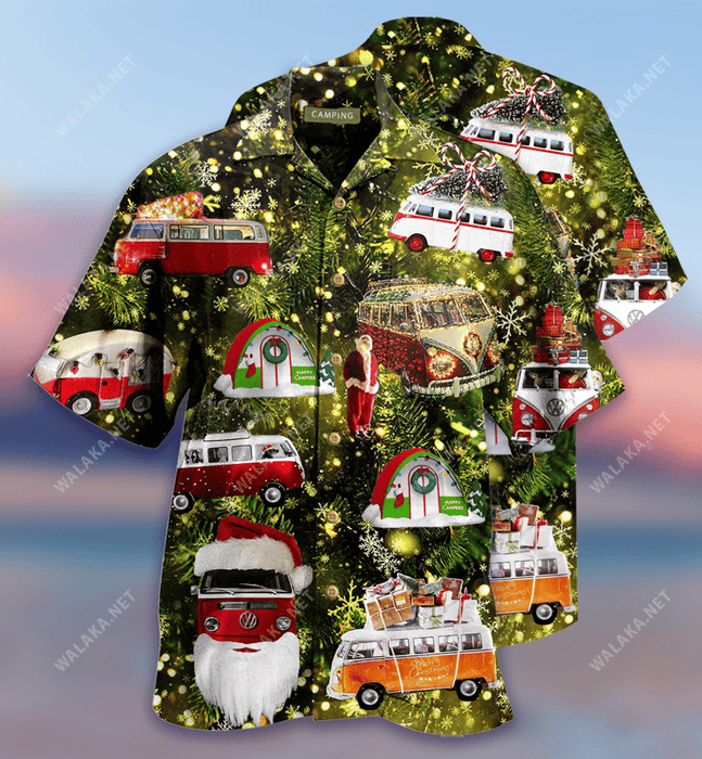 A Winter Camping Christmas Hawaiian Shirt