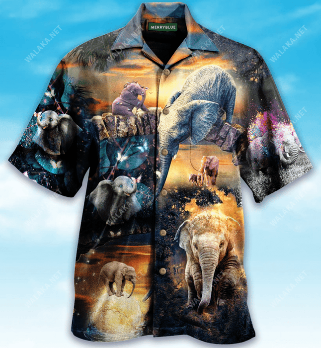 All Good Things Are Wild And Free Elephant Unisex Hawaiian Shirt