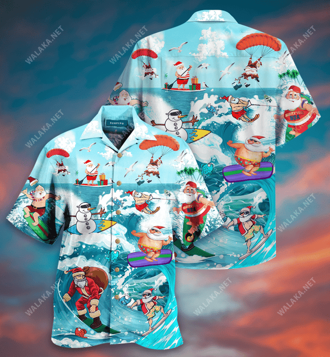 All I Want For Christmas Is Surfing Right Now Hawaiian Shirt