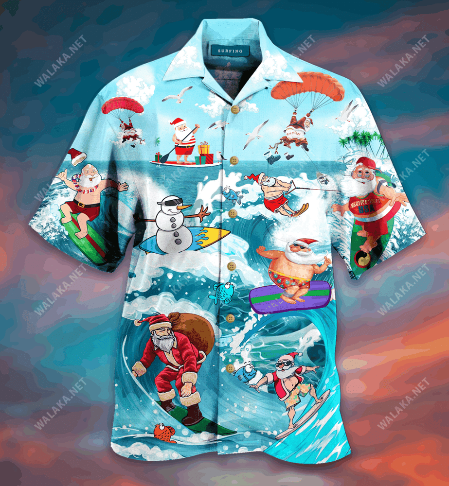 All I Want For Christmas Is Surfing Right Now Hawaiian Shirt