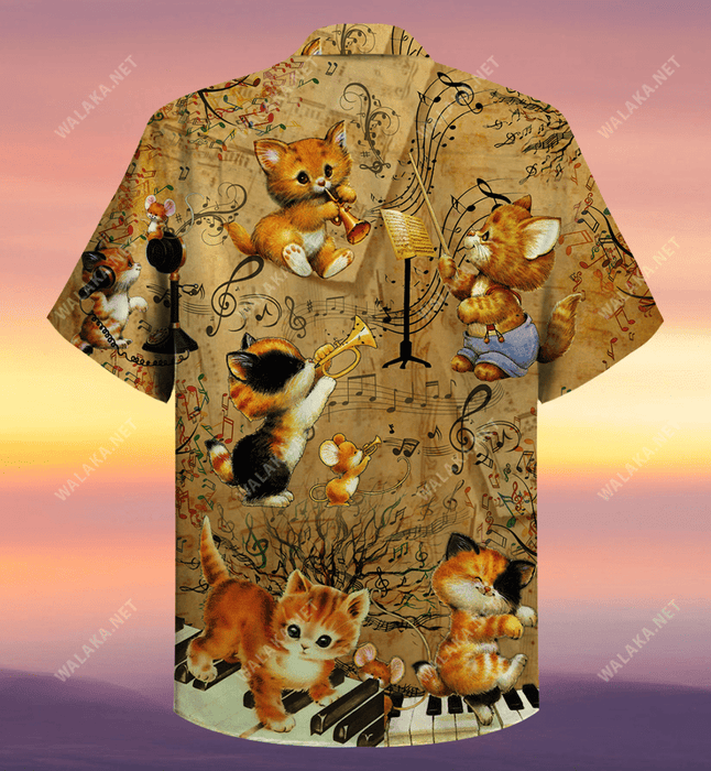 Cats With Music Hawaiian Shirt