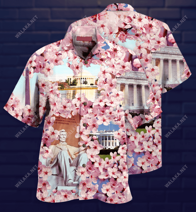 Hello Spring Cherry Blossom Hawaiian Shirt