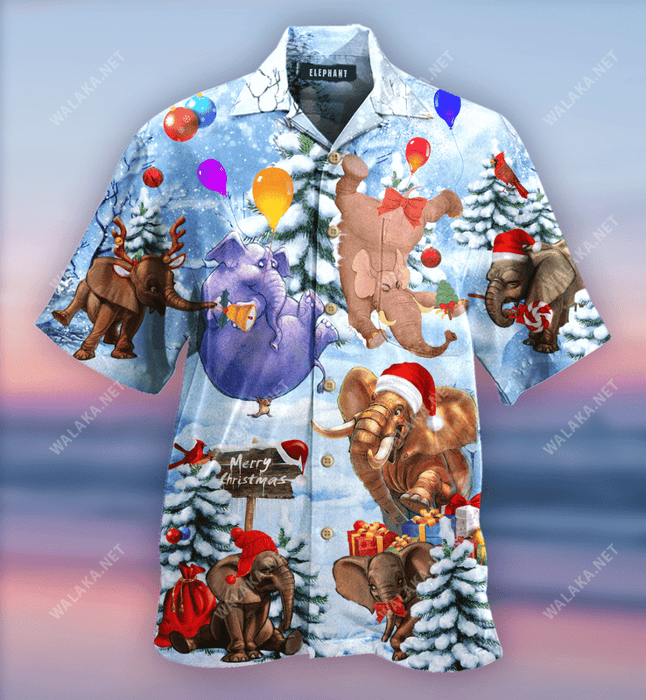 Christmas Better With Elephants Hawaiian Shirt