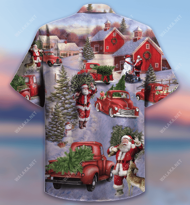All Hearts Come Home For Christmas Red Truck Hawaiian Shirt
