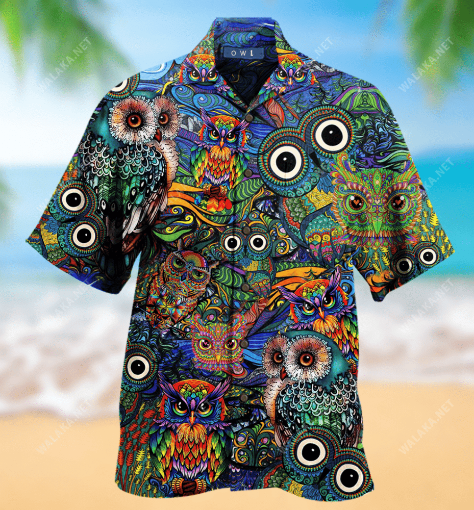 Amazing Owls Hippie Unisex Hawaiian Shirt
