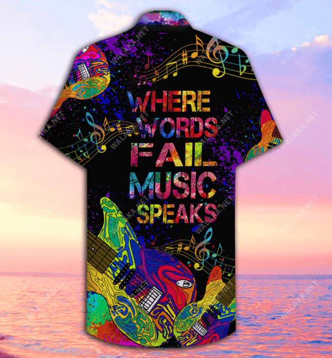 Guitar Where Music Speaks Unisex Hawaiian Shirt