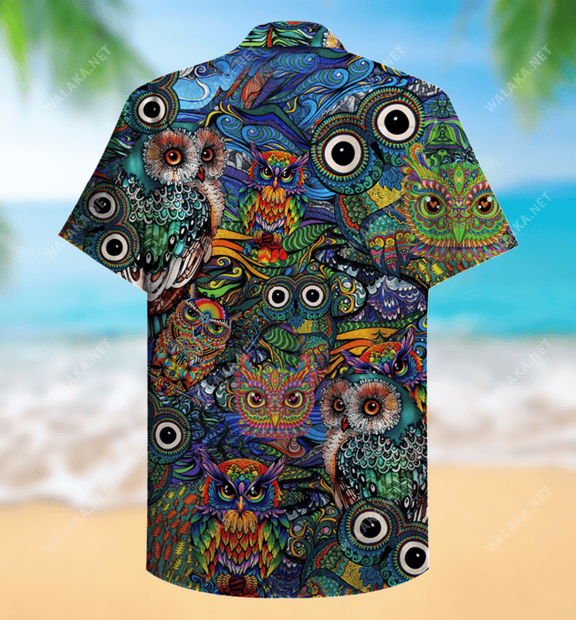 Amazing Owls Hippie Unisex Hawaiian Shirt