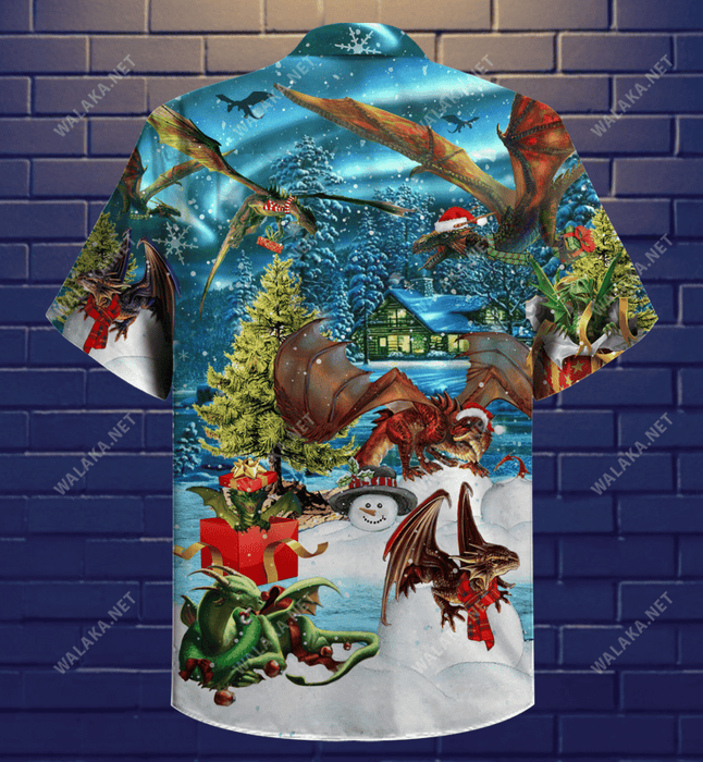 Dragon Merry Christmas Unisex Hawaiian Shirt
