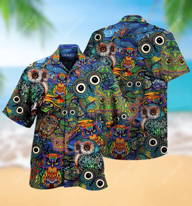 Amazing Owls Hippie Unisex Hawaiian Shirt