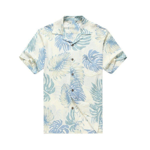 Hawaii Hangover Men's Hawaiian Shirt Palm Leaves in White