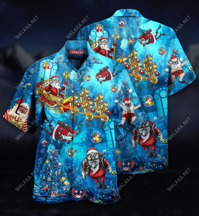 Santa Claus Explore The Sea Hawaiian Shirt