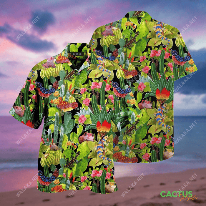Amazing Cactus and Reptiles Unisex Hawaiian Shirt