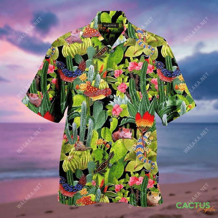 Amazing Cactus and Reptiles Unisex Hawaiian Shirt