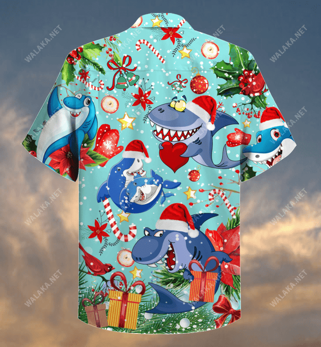 Sharks Give Christmas Gifts Hawaiian Shirt