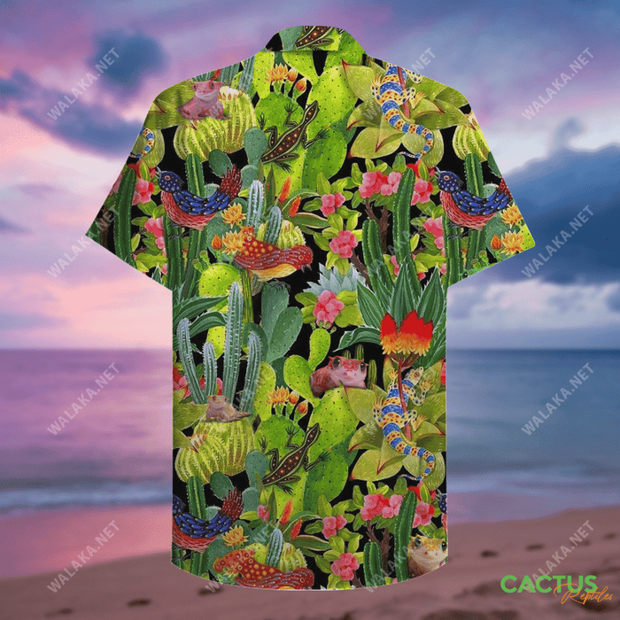 Amazing Cactus and Reptiles Unisex Hawaiian Shirt