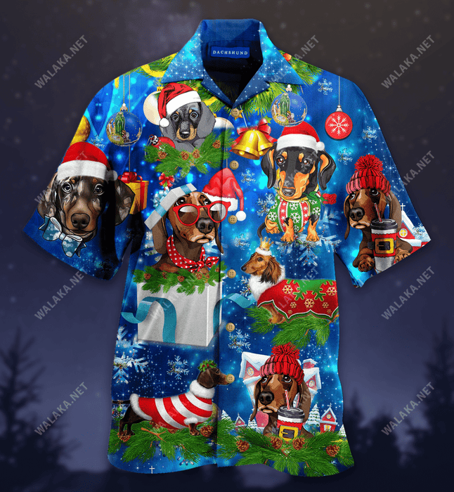 Short On Legs, Long On Love Dachshund Christmas Hawaiian Shirt