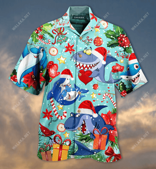 Sharks Give Christmas Gifts Hawaiian Shirt