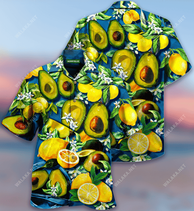 Avocado Lemon Summer Time Unisex Hawaiian Shirt