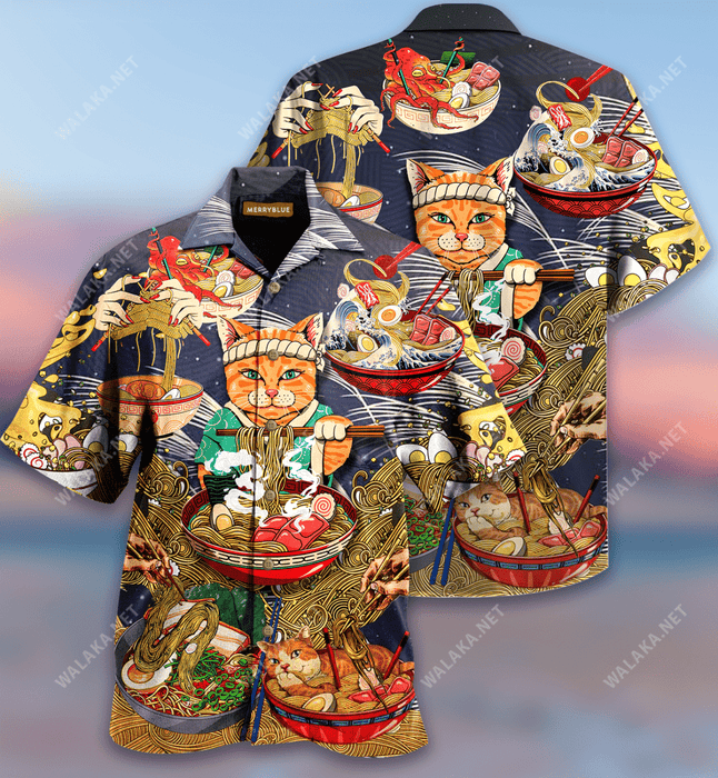 But First, Ramen And Cats Unisex Hawaiian Shirt