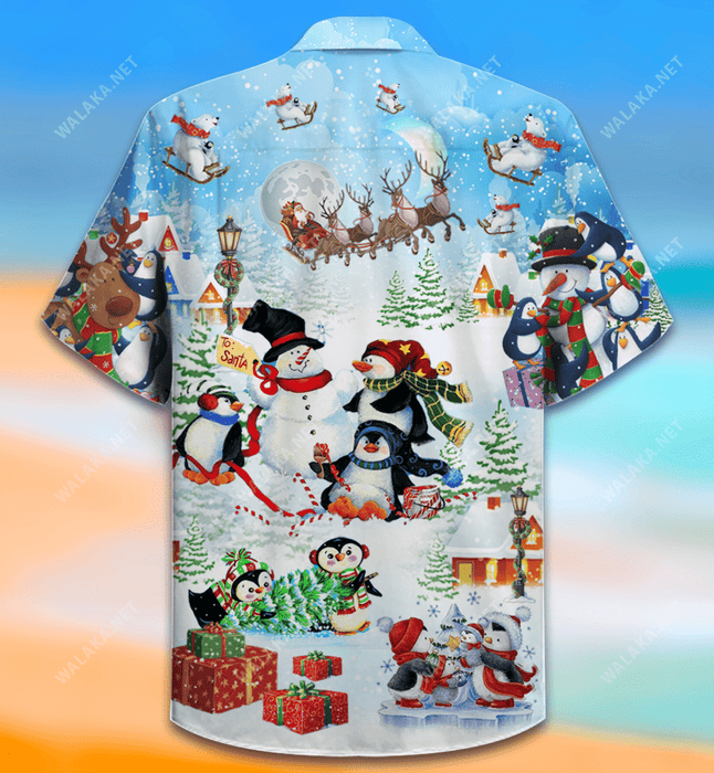 Penguins Merry Christmas Hawaiian Shirt