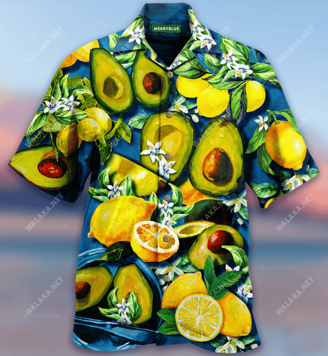 Avocado Lemon Summer Time Unisex Hawaiian Shirt