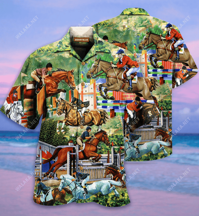 Those Who Don't Jump Will Never Fly Show Jumping Unisex Hawaiian Shirt