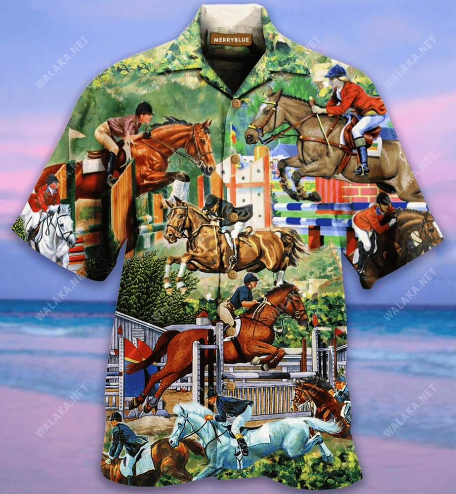 Those Who Don't Jump Will Never Fly Show Jumping Unisex Hawaiian Shirt