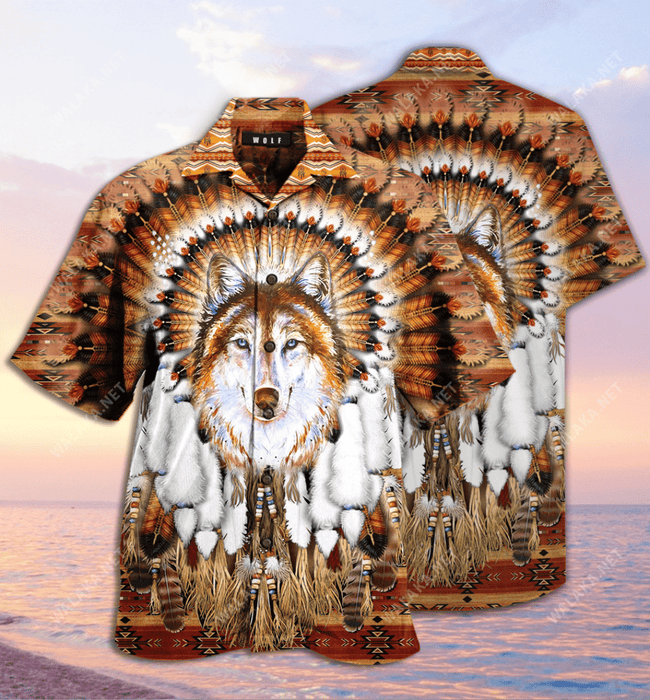 Wolf Feather Headdress Unisex Hawaiian Shirt