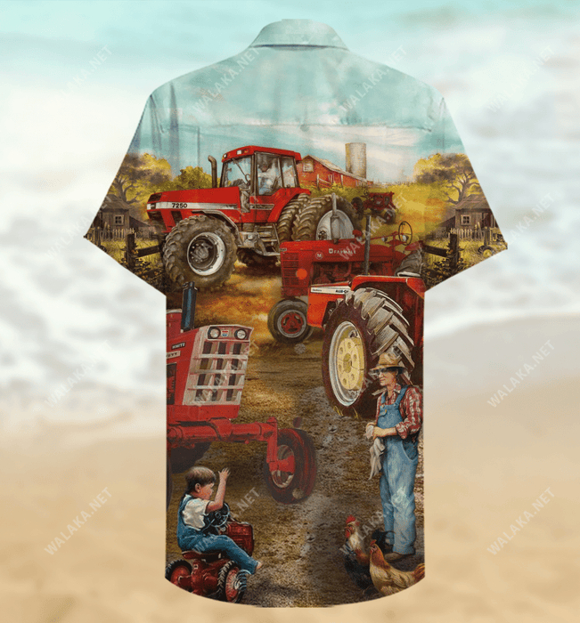 Awesome Fatherhood in Farm Unisex Hawaiian Shirt