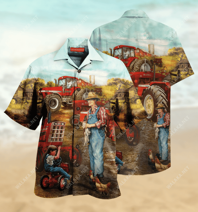 Awesome Fatherhood in Farm Unisex Hawaiian Shirt