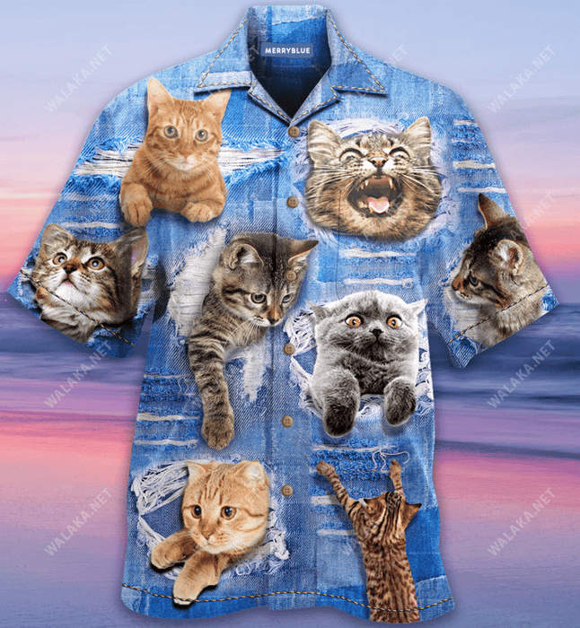 Cat Dad Life Is Purrrrfect Unisex Hawaiian Shirt