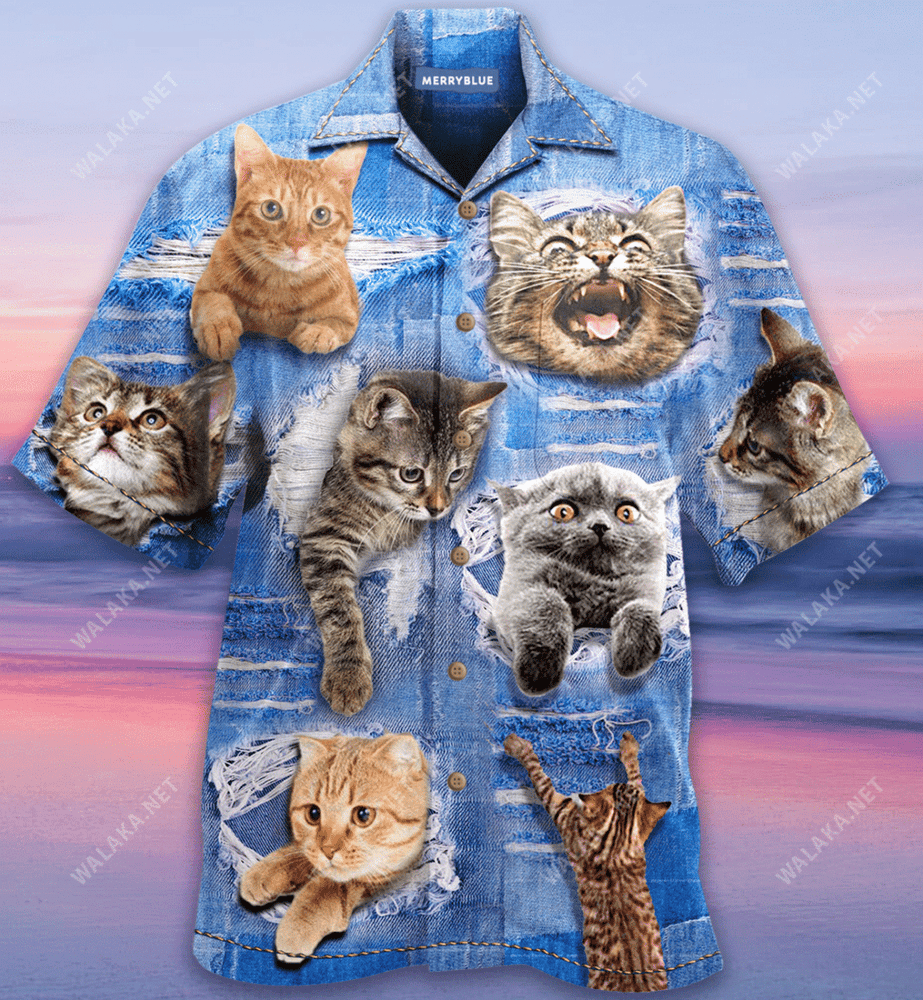 Cat Dad Life Is Purrrrfect Unisex Hawaiian Shirt
