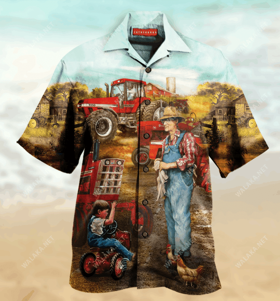 Awesome Fatherhood in Farm Unisex Hawaiian Shirt