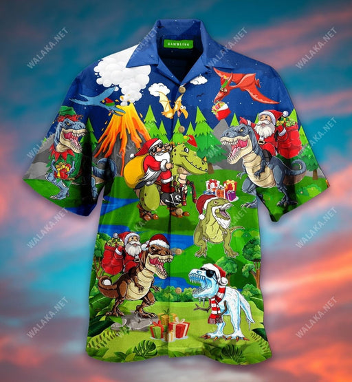 Merry Xmas Dinosaur Hawaiian Shirt