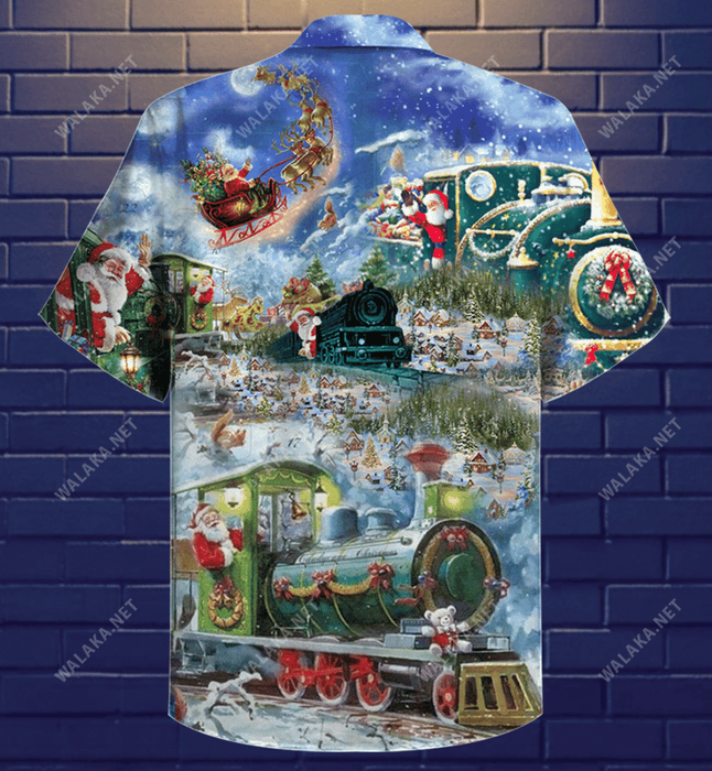 Christmas Train Is On The Way From North Pole Hawaiian Shirt