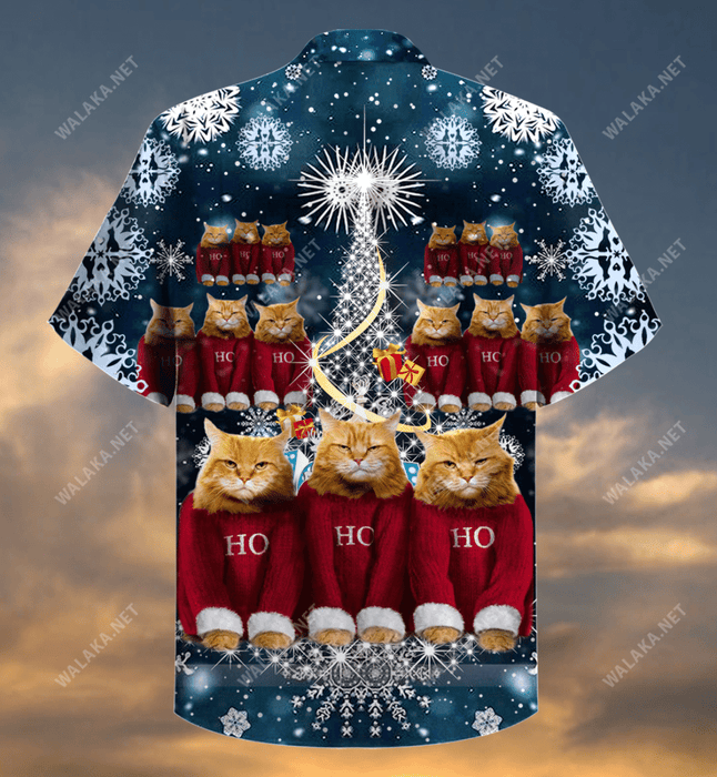 Ho Ho Ho Cat Christmas Hawaiian Shirt