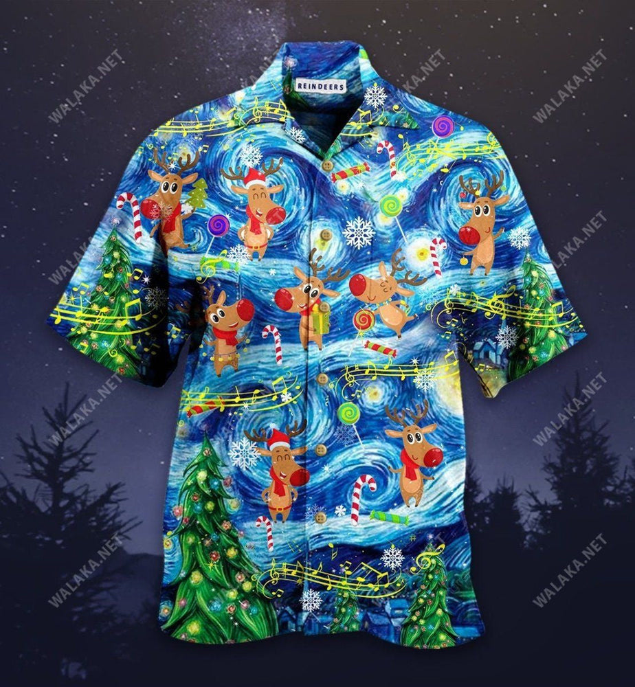 Dancing Reindeers Hawaiian Shirt