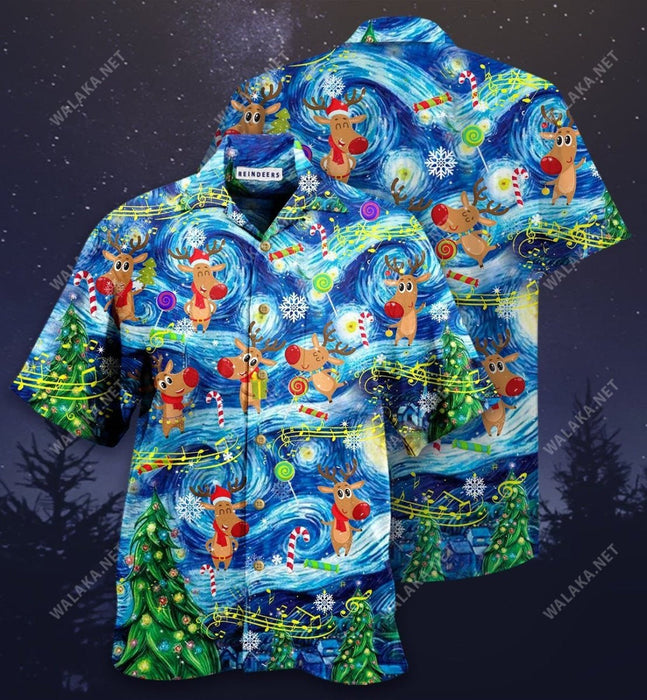 Dancing Reindeers Hawaiian Shirt