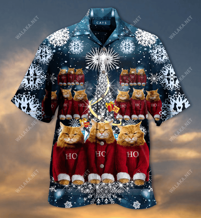 Ho Ho Ho Cat Christmas Hawaiian Shirt