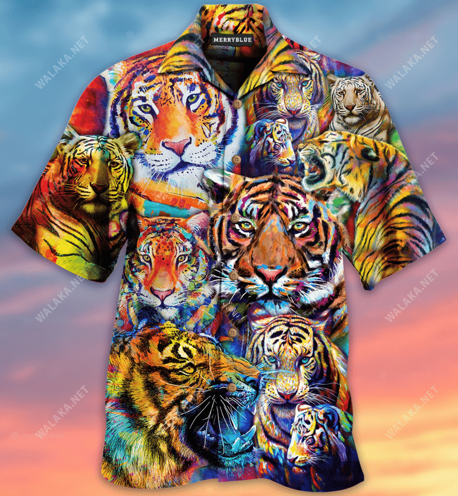 Colorful Wild Tiger Unisex Hawaiian Shirt