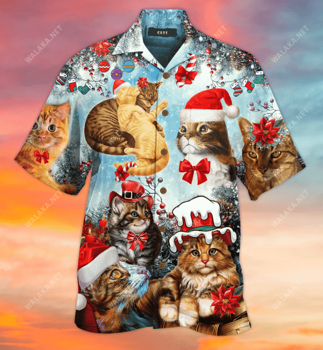 OMG Christmas Cats Hawaiian Shirt