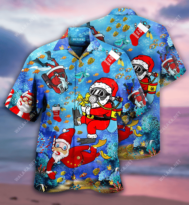 Santa Claus Dives Hawaiian Shirt