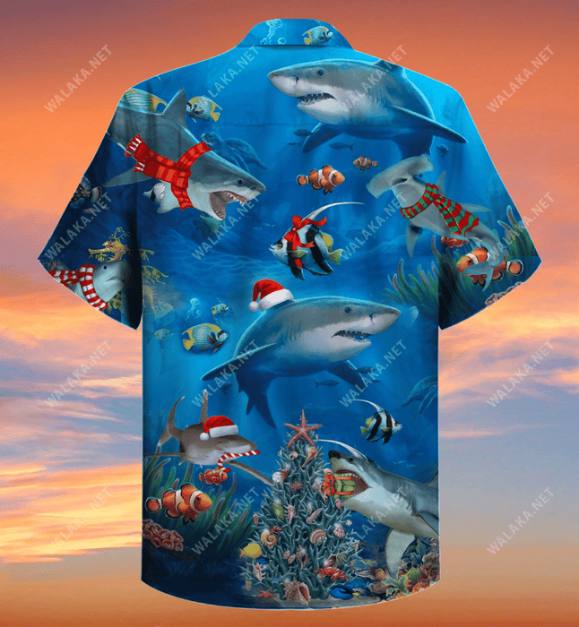 Merry Shark Xmas Unisex Hawaiian Shirt