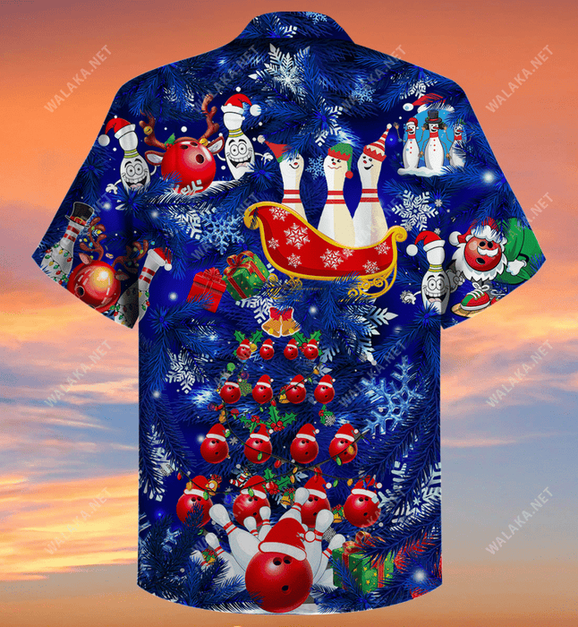 Unique Bowling Shirts - Merry Christmas Bowling Hawaiian Shirt