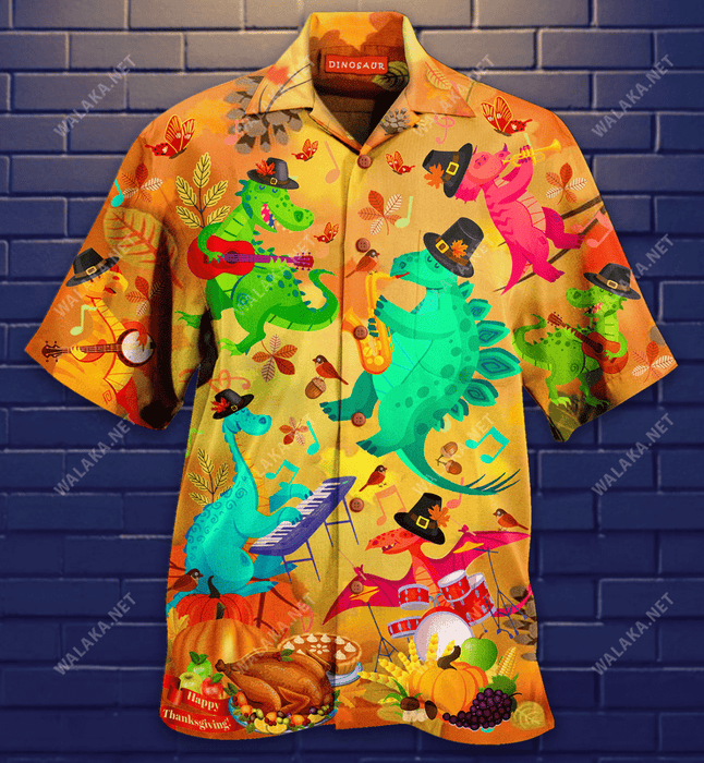 Thanksgiving Dinosaur Unisex Hawaiian Shirt