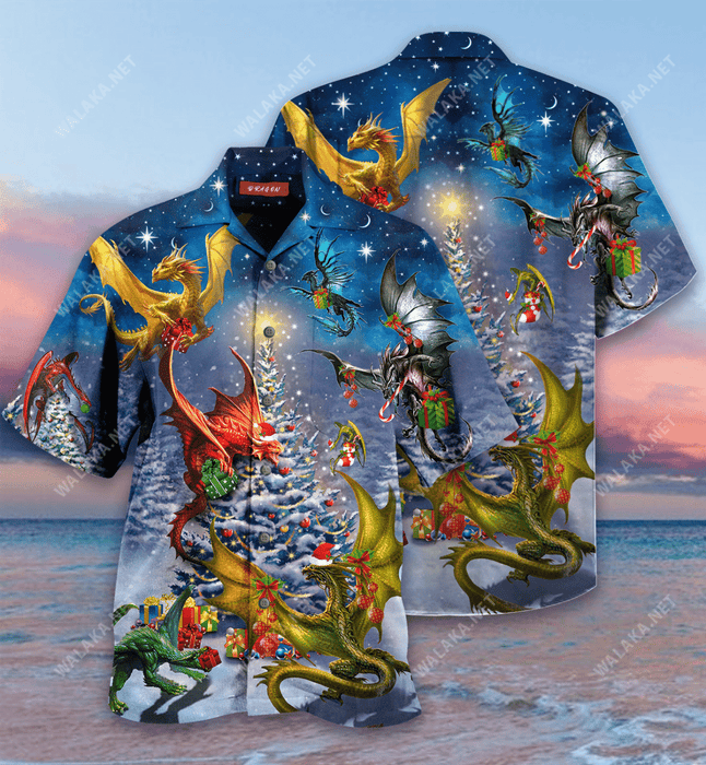 Christmas Dragon Family Reunion Unisex Hawaiian Shirt