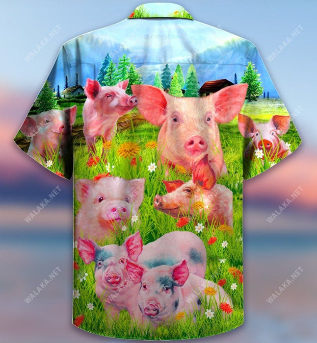 Pigs On The Field Unisex Hawaiian Shirt