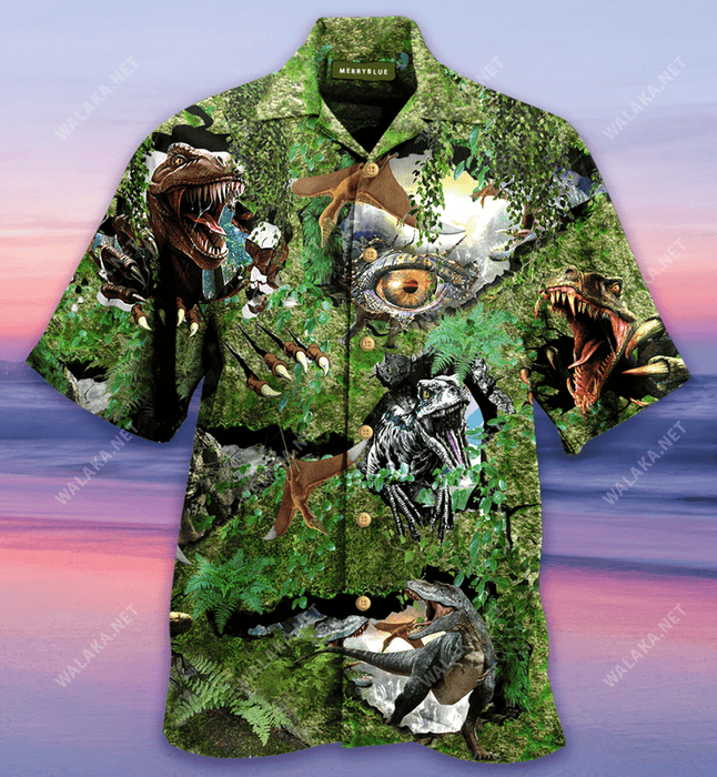 T-rex Just Wanna Say Hi Unisex Hawaiian Shirt