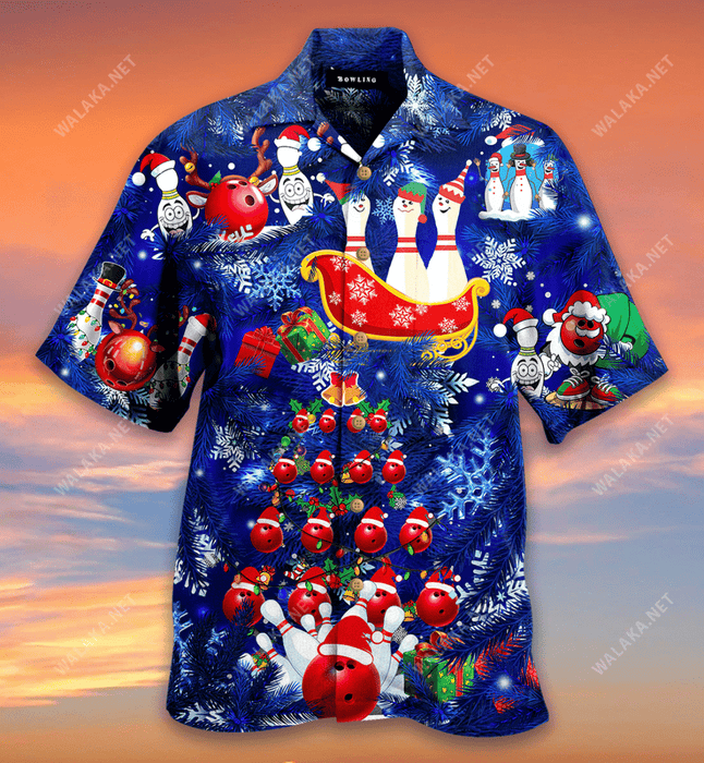 Unique Bowling Shirts - Merry Christmas Bowling Hawaiian Shirt